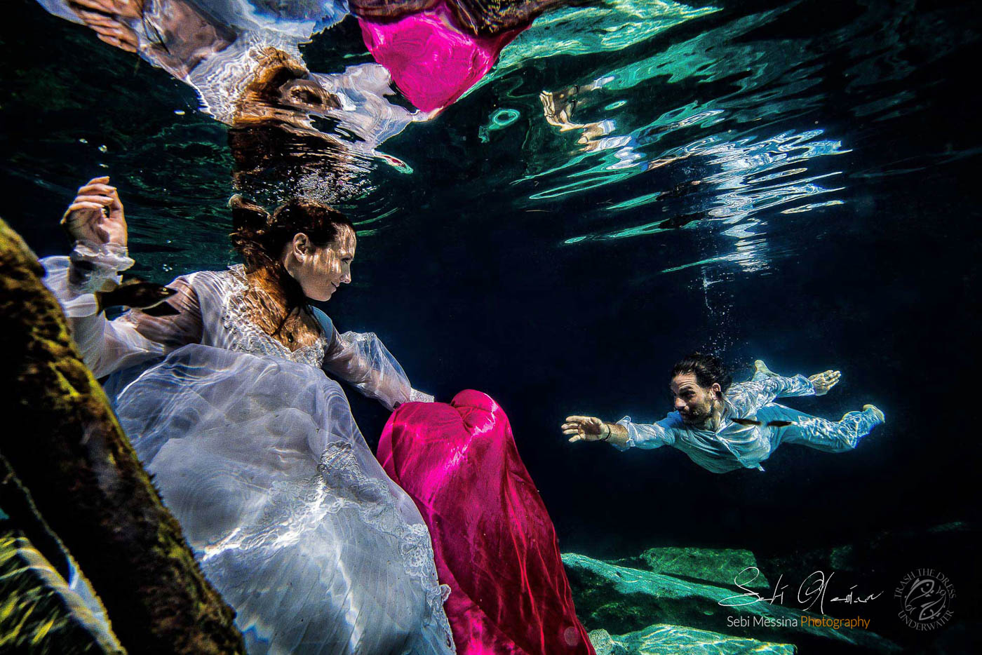 Underwater Trash The Dress Images Mexico - Sebi Messina Photography