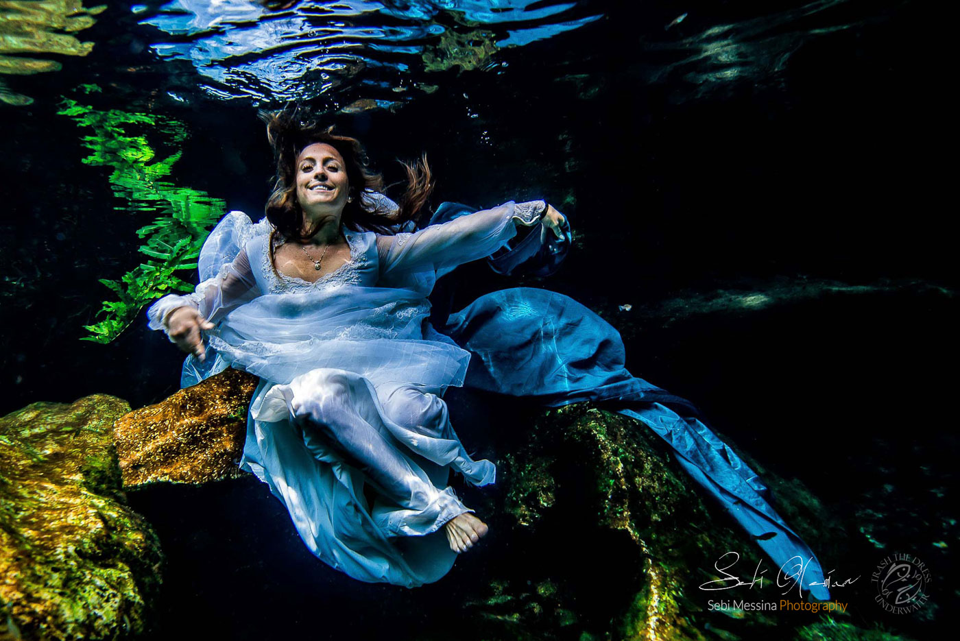 Underwater Trash The Dress Images Mexico - Sebi Messina Photography
