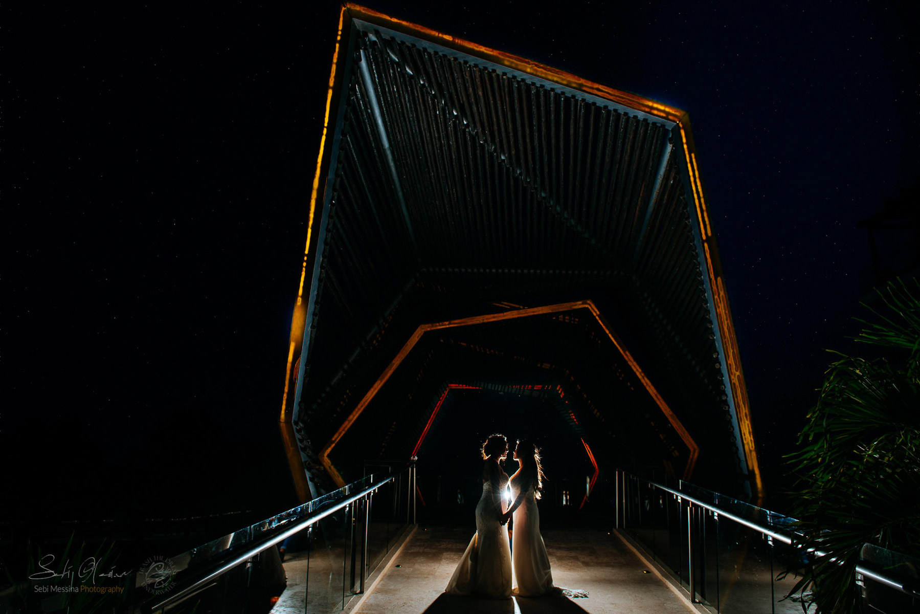 Royalton Cancun chapel at night - Same-sex wedding Mexico - Sebi Messina Photography