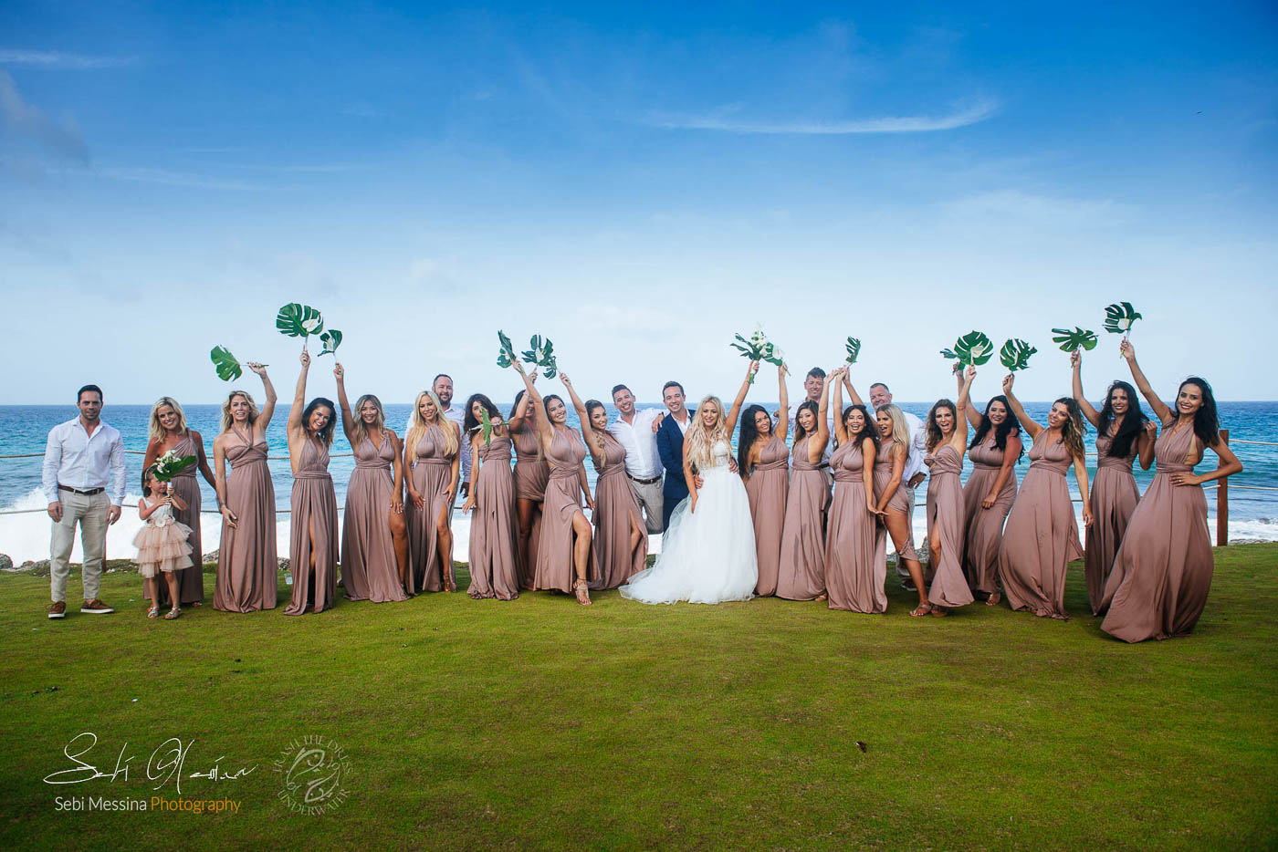 Bridesmaids Groomsmen kidding at a destination wedding in Cancun Mexico – Sebi Messina Photography