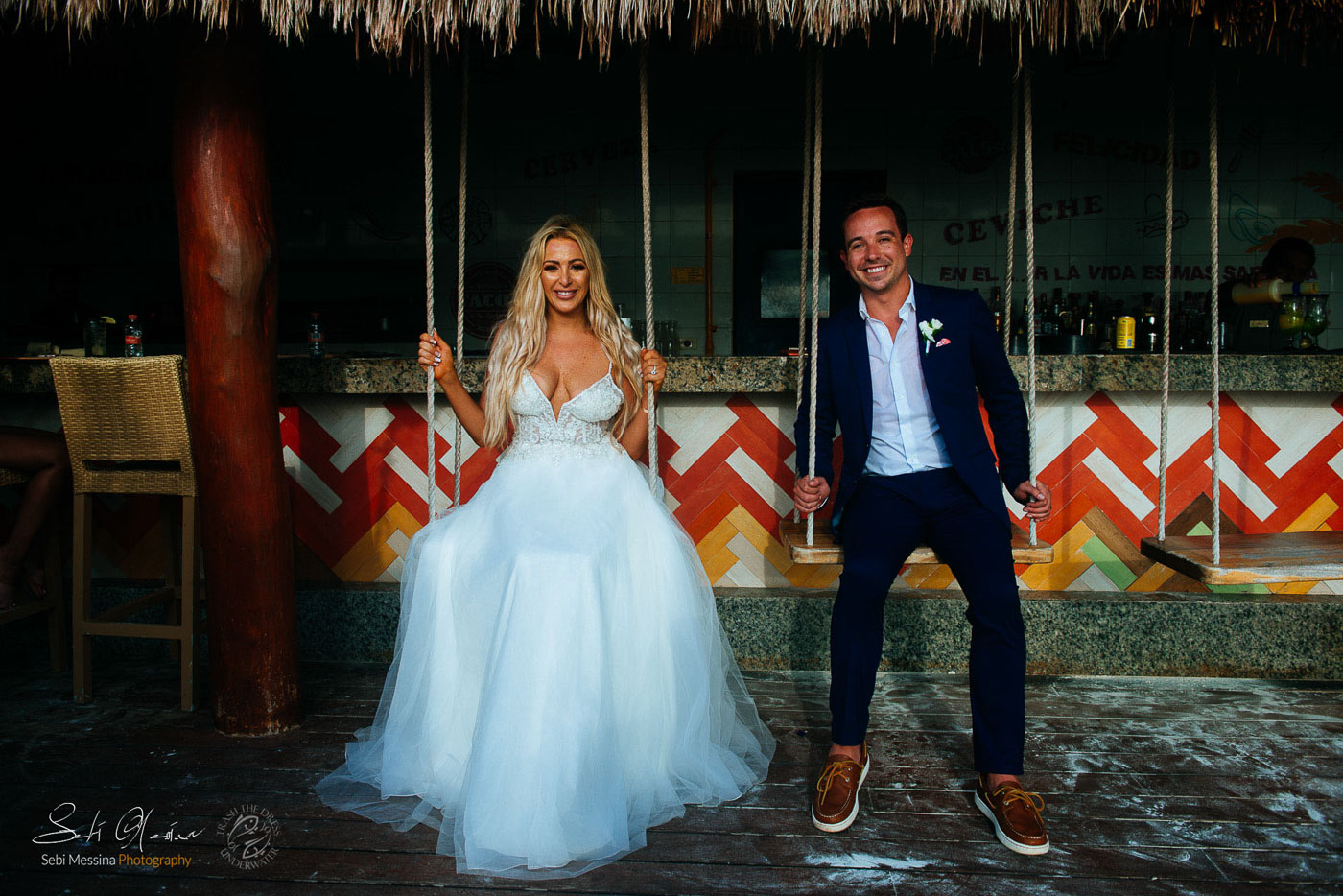 Bride and groom at a destination wedding in Cancun Mexico – Sebi Messina Photography