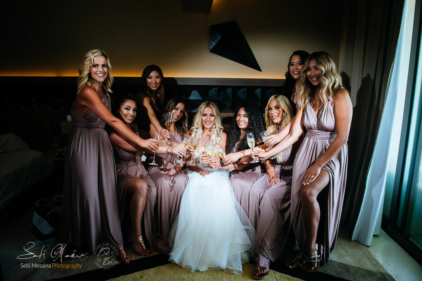 Bridesmaids at a destination wedding in Cancun Mexico – Sebi Messina Photography