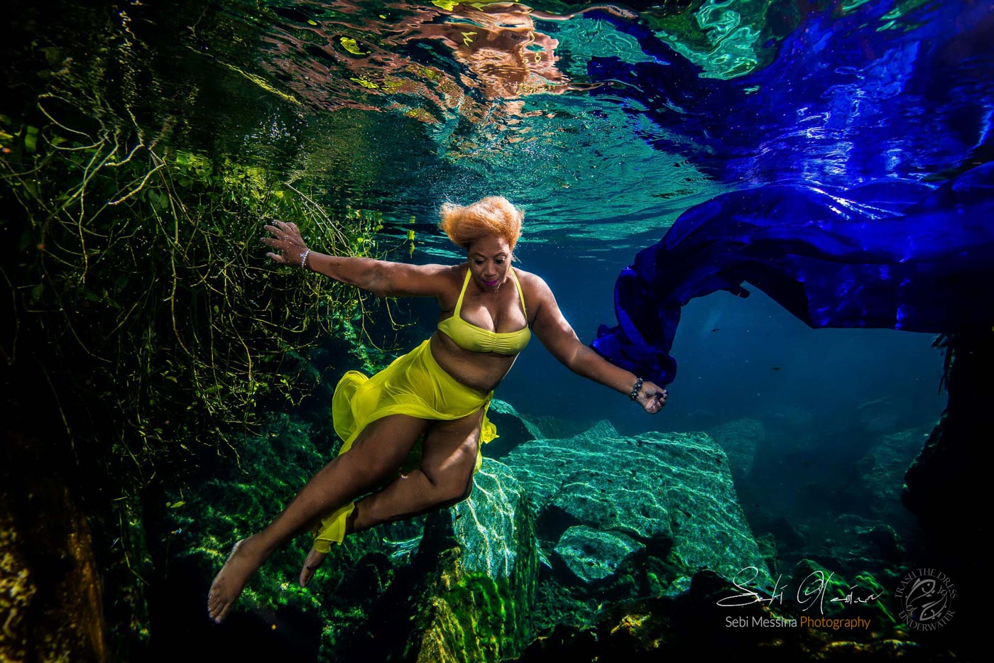 Black Model Underwater - Veronica - Sebi Messina Photography