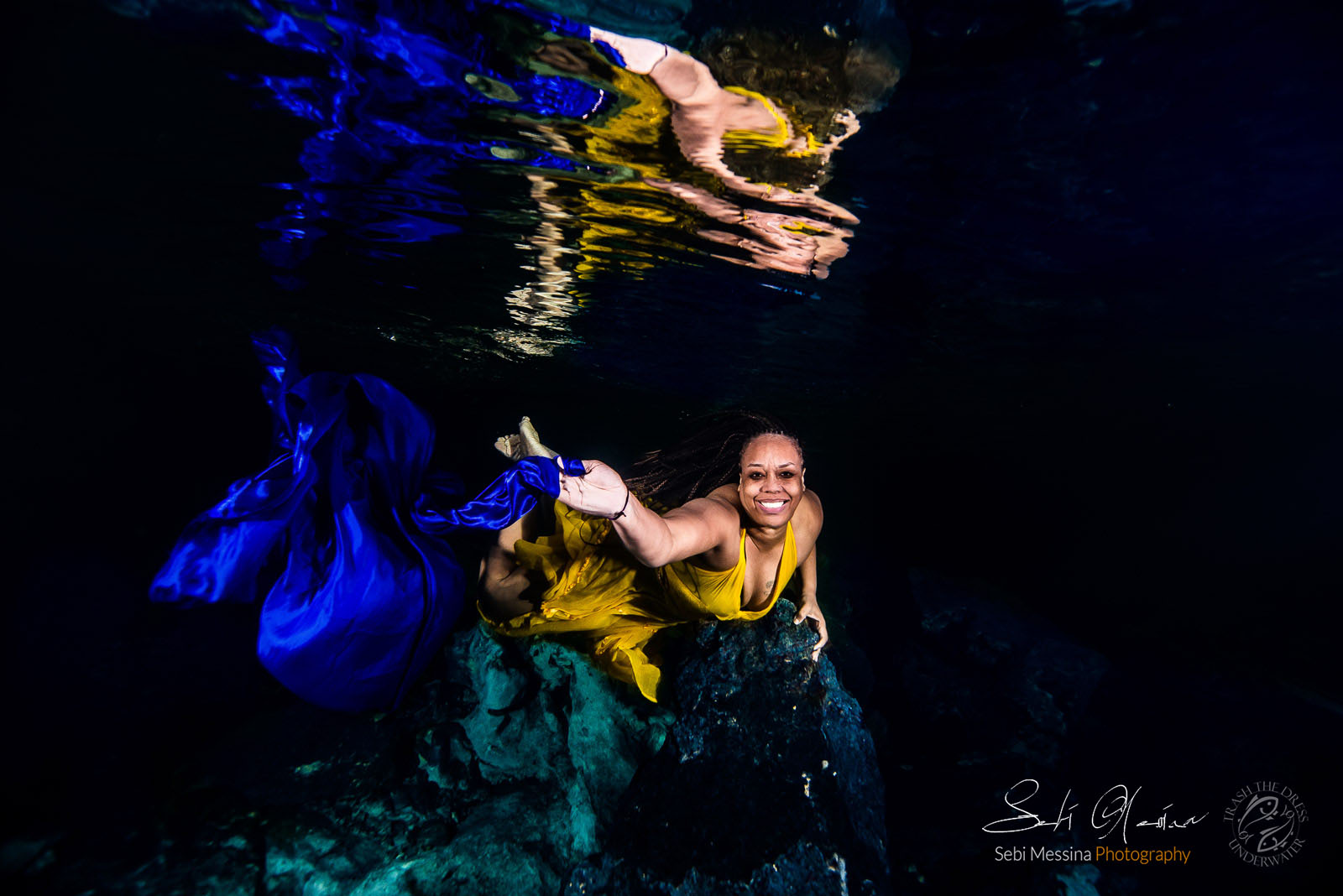 Underwater Modelling in a cenote near Tulum - Sebi Messina Photography