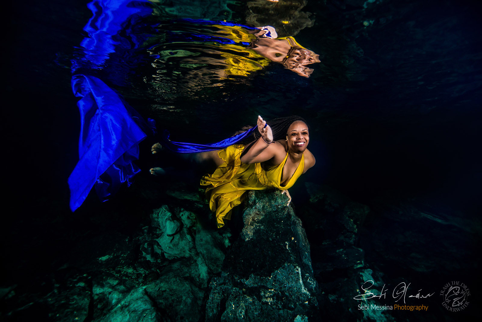 Underwater Modelling in a cenote near Tulum - Sebi Messina Photography