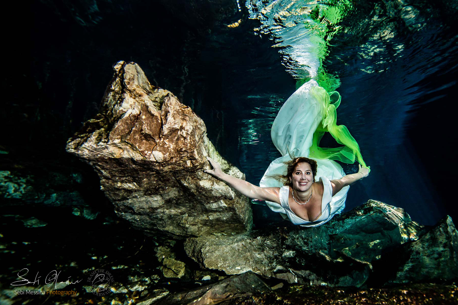 Underwater Trash The Dress Tulum - Sebi Messina Photography