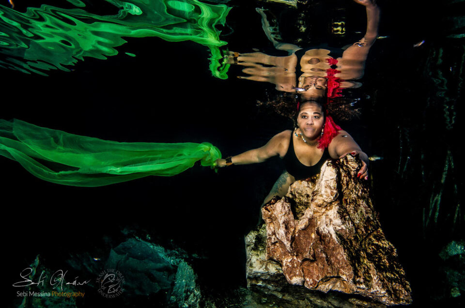 African American Tulum underwater photography