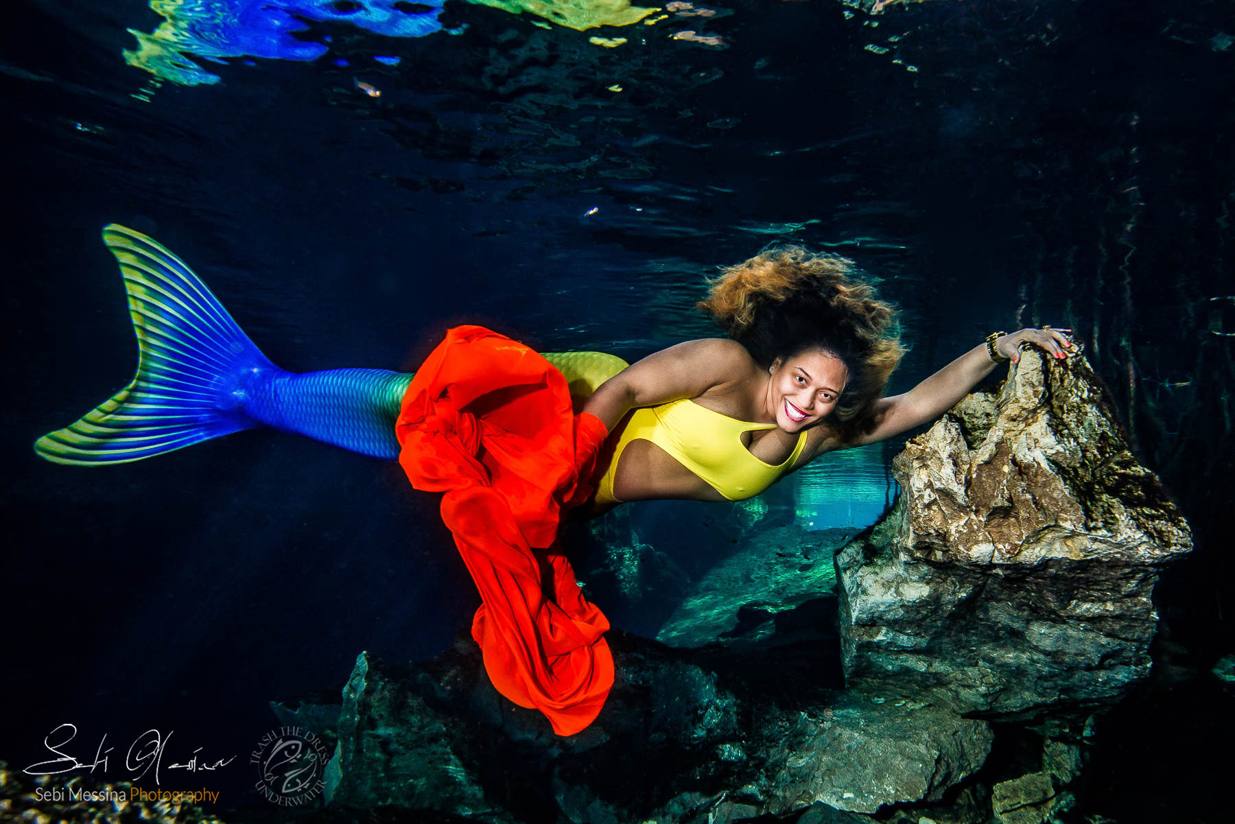 underwater portrait black women
