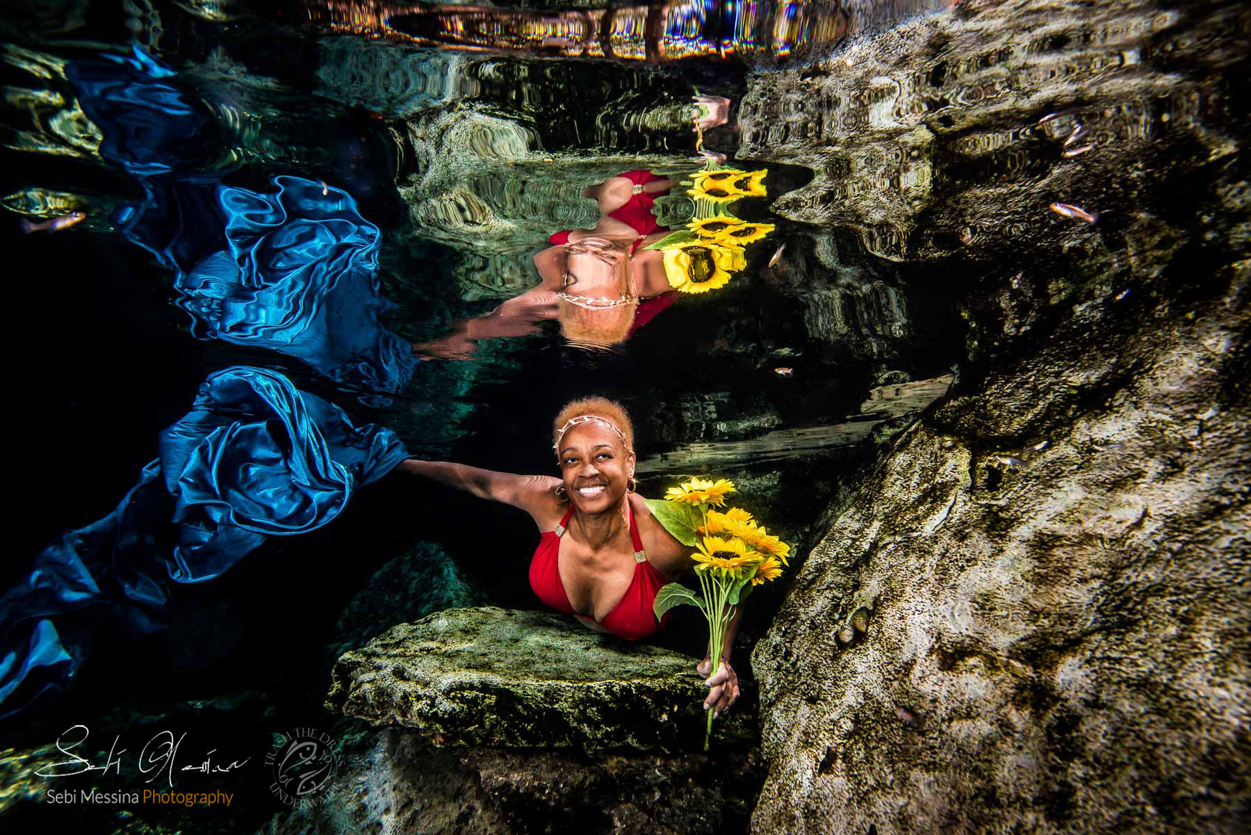 Waheedah - Cenote Underwater Modelling Underwater Photographer Tulum - Sebi Messina Photography