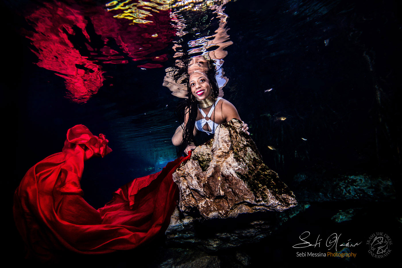 Underwater Cenote Portrait Tulum – Underwater Modeling Mexico - Sebi Messina Photography