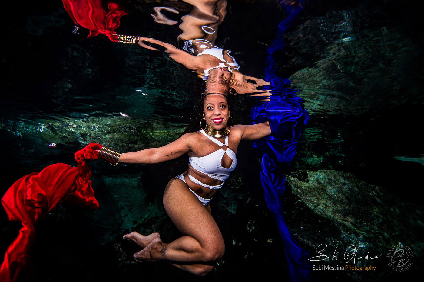Underwater Cenote Photographer Tulum – Underwater Modeling Mexico - Sebi Messina Photography