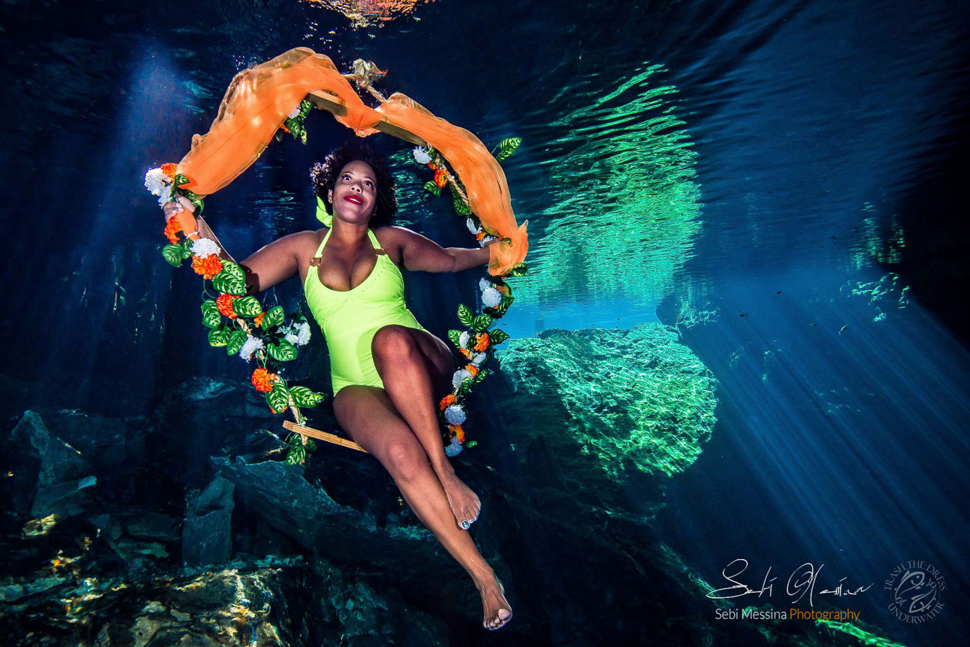 Birthday Underwater Photos Cenote Tulum - Sebi Messina Photography
