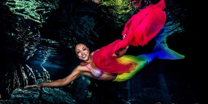 Mermaid Underwater Cenote Photoshoots - Underwater Modeling Mexico - Sebi Messina Photography