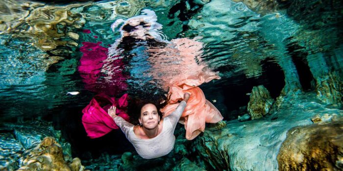 Underwater Photoshoot Cenote Taak Bi Ha - Alzbeta - Sebi Messina Photography