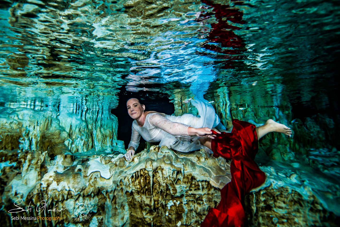 Underwater Photoshoot Cenote Taak Bi Ha – Alzbeta – Sebi Messina Photography