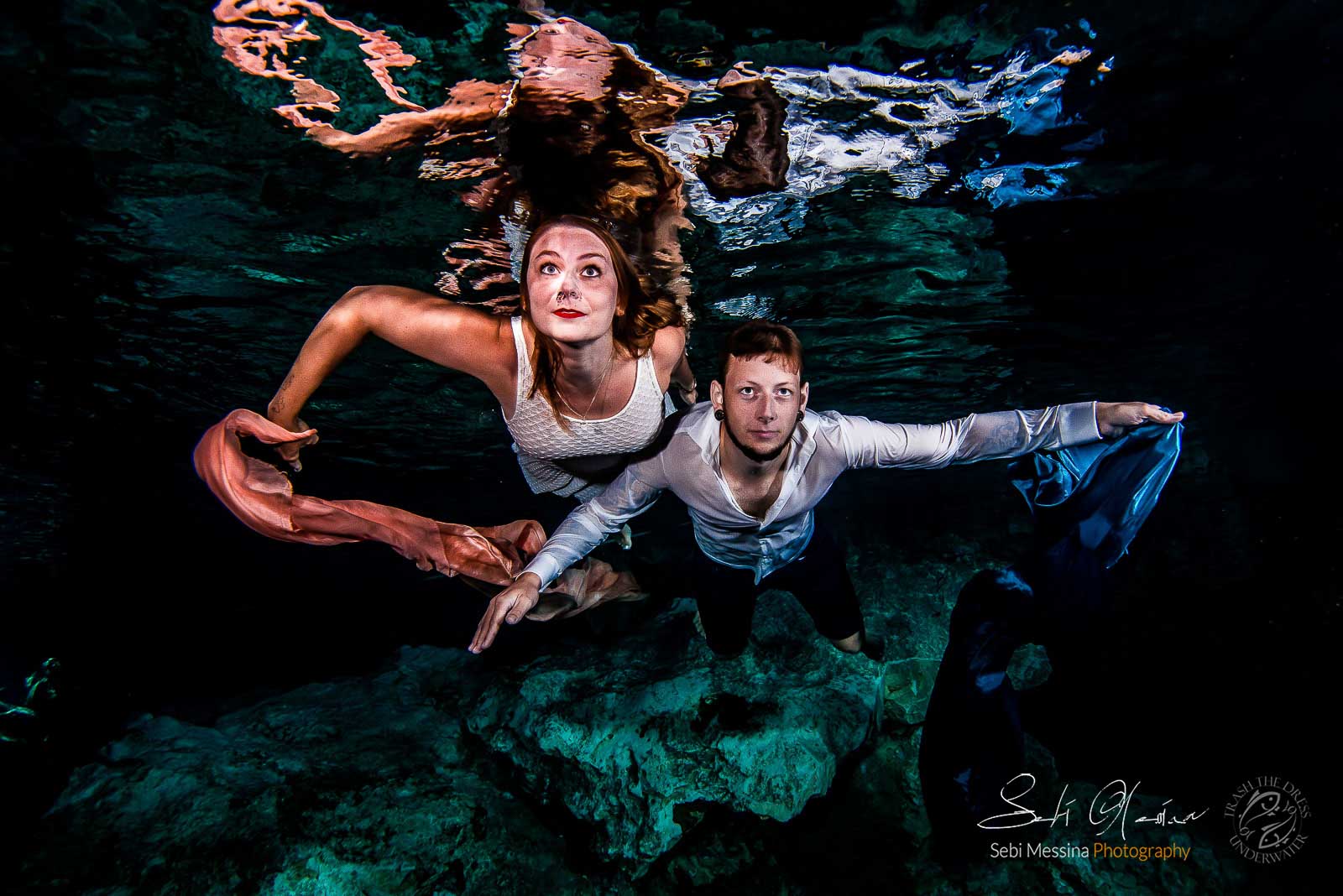 Surprise Proposal Photoshoot Mexico – Cenote Underwater Photoshoot – Playa del Carmen - Tulum