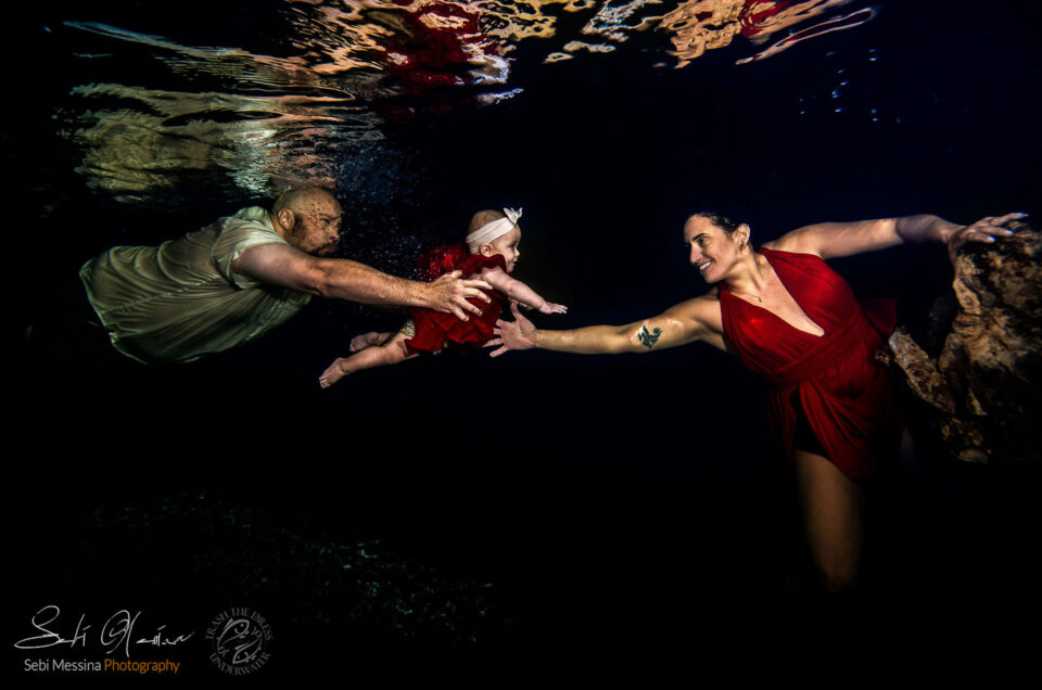 Magical Cenote Underwater Baby Shoot